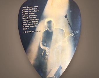 Pink Floyd's David Gilmour jumbo guitar pick wall art