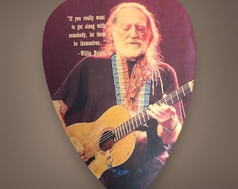 Willie Nelson jumbo guitar pick wall art