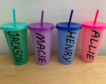 Personalized Color Changing Cup with straw