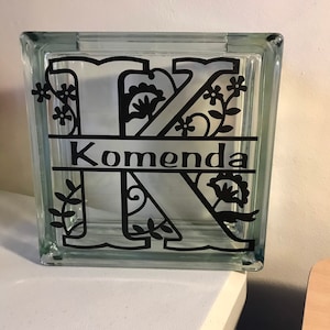 Personalized Glass Block with lights