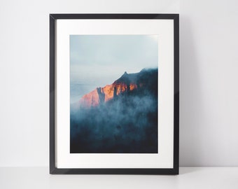 Na Pali Coast Kauai Hawaii Print Hawaii Wall Art Ocean Print Kauai Gift Tropical Island Home Decor Sunset Na Pali Coast Print Original Art