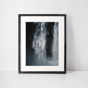 Iceland Waterfall Print Skógafoss Print Iceland Photography Waterfall Texture Print Waterfall Photography Abstract Wall Art Nature Print