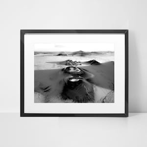 Iceland Landscape Print Icelandic Highlands Photography Black and White Landscape Aerial Photography Nordic Wall Art Icelandic Scenery