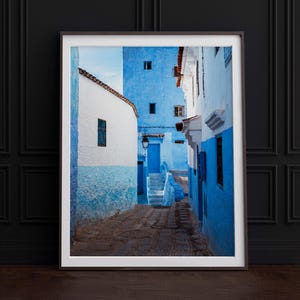 Chefchaouen Marocco Stampa Blue Pearl City Poster Marocco Fotografia Arte murale marocchina Stampa di viaggio Montagne dell'Atlante Marocco Decorazione per la casa