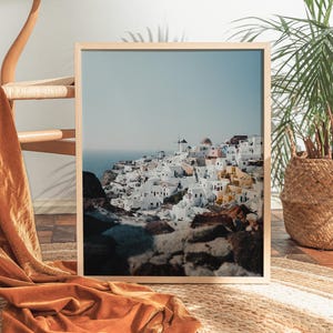 Santorini Greece Print Santorini Wall Art Santorini Oia Greece Print Mediterranean art Greece Travel Poster Santorini Travel Print Greek Art