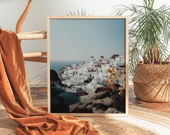 Impresión de Santorini, Grecia Arte mural de Santorini Impresión de Santorini, Oia, Grecia Arte mediterráneo Póster de viaje a Grecia Impresión de viaje a Santorini Arte griego