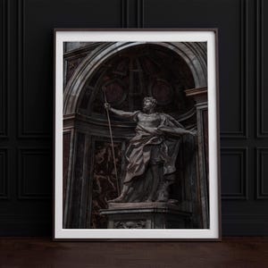 Rome Italy Print St. Peter&#39;s Basilica Photography Italian Sculpture Poster Rome Travel Print Photography Roma Italia Home Decor