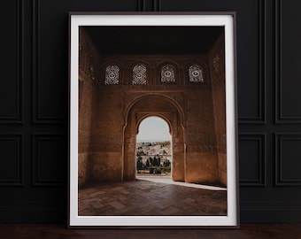 Granada Spain Print The Alhambra Islamic Art Print Moorish Architecture Spain Wall Art Travel Print Spain Travel Photography Home Decor