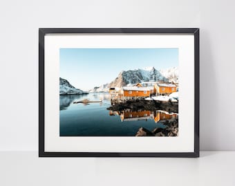Lofoten Norway Print Norway Wall Art Nordic Fine Art Prints Modern Scandinavian Wall Decor Moody Travel Photography Arctic Norway Print