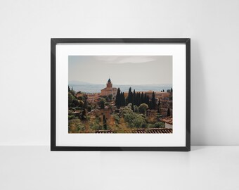 Granada Hiszpania Wydruk Alhambra Sztuka islamska Architektura mauretańska Wydruk Hiszpania Sztuka ścienna Hiszpania Plakat podróżniczy Alhambra Granada Plakat Hiszpania Sztuka