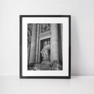 Trevi Fountain Print Rome Italy Wall Art Italian Architecture Photography Italy Travel Poster Ancient Architecture Black & White Roman Art