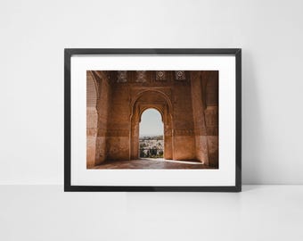 Granada Spain Print The Alhambra Islamic Art Spain Wall Art Spain Travel Print Ancient Moorish Architecture Home Decor Spain Photography