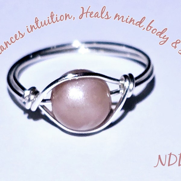 Pink or Peach Moonstone is connected with Divine Feminine energy aiding in hormonal balance, love and our heart chakra.