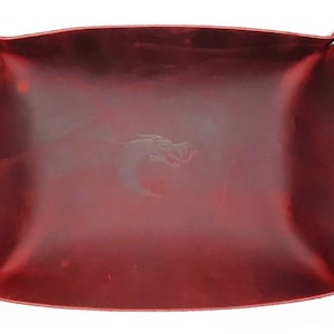 Red Leather Dice Rolling Tray RPG DnD Roll Up Scroll