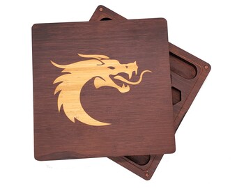 Ultimate Player's Wooden Vault - Dark Brown - RPG Dice Storage Case & Rolling Tray
