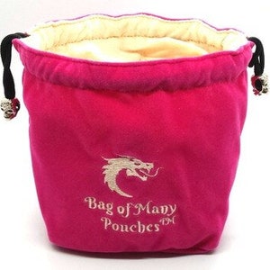 Bag Of Many Pouches Rpg Dnd Dice Bag w/ Organizer Pockets: Pink