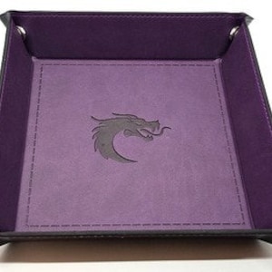Old School Rpg Dice Rolling Tray: Square - Purple W/ Black Back