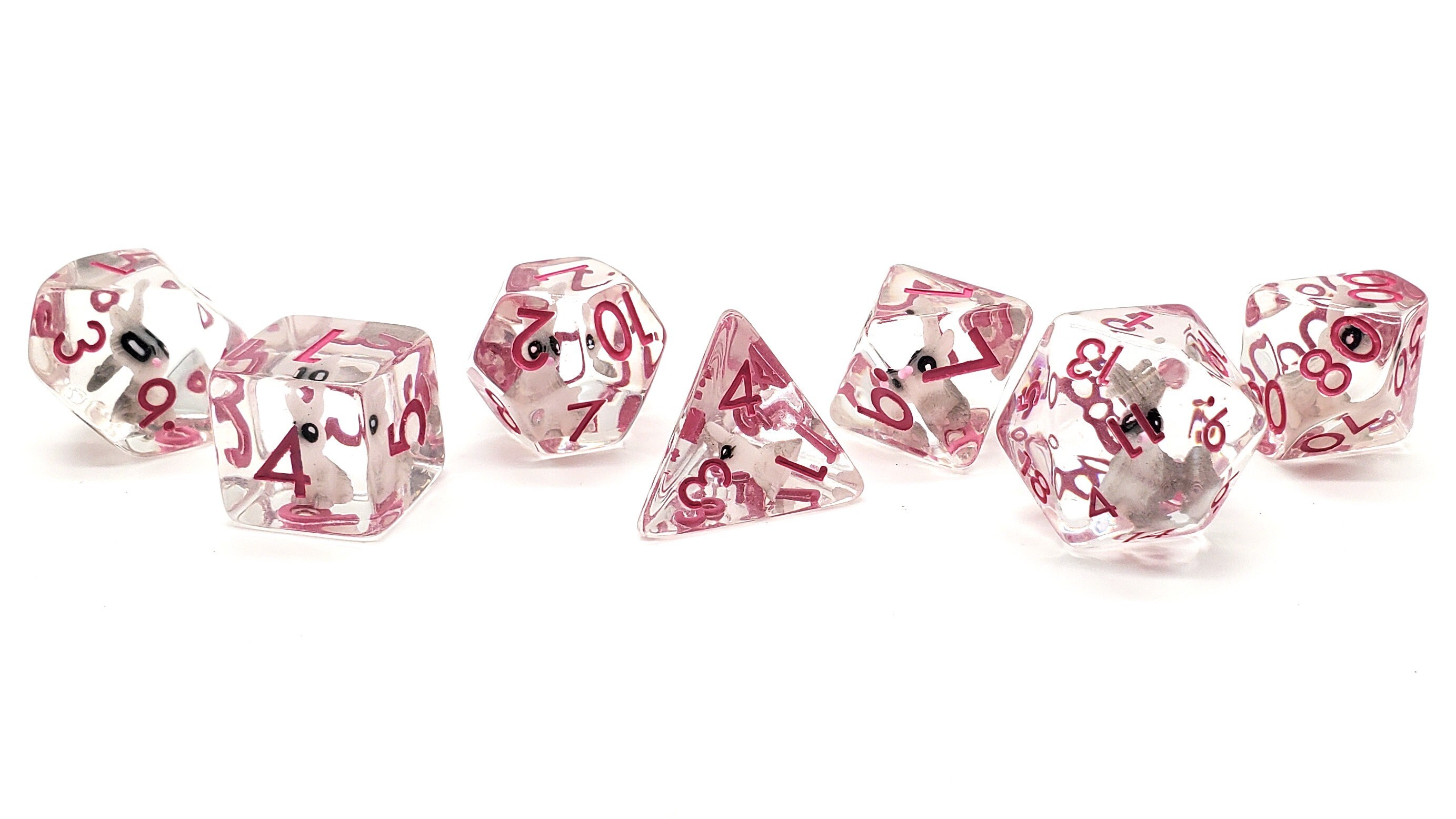 Sock Rabbit Dice Animal Kingdom - Pink Bunny Rabbit - Old School 7 Piece Dnd RPG Dice ...