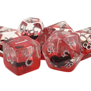 Animal Kingdom - Scorpion - Black w/ Red - Old School 7 Piece DnD RPG Dice Set