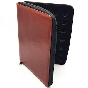 Ultimate Dice Folio - Brown - Old School Dice Dragon Head Logo Zip Up Storage Case