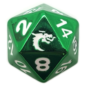 Old School Dnd Rpg Metal D20: Halfling Forged - Electric Green