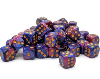 Bag O' D6's 12mm 60ct: Vorpal - Lavender & Blue Mini Size