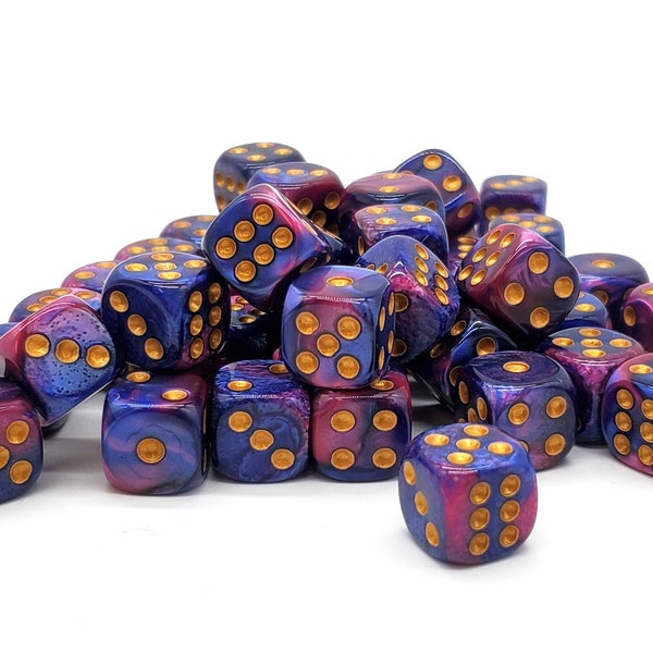 Bag O' D6's 12mm 50ct: Vorpal - Lavender & Blue