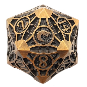 Gnome Forged - Ancient Gold - Old School 23mm D20 Metal Die