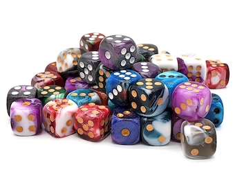 Bag O' D6's 12mm 60ct: Vorpal - Mixed Colors Mini Size