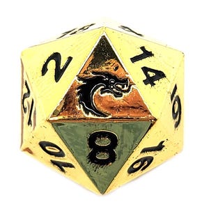 Old School Dnd Rpg Metal D20: Halfling Forged - Shiny Gold