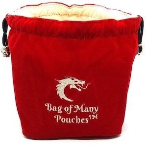 Bag Of Many Pouches Rpg Dnd Dice Bag w/ Organizer Pockets: Red