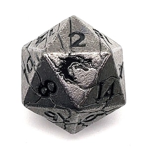 Orc Forged - Ancient Silver w/ Black - Old School Dnd Rpg Metal D20