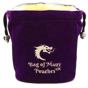 Bag Of Many Pouches Rpg Dnd Dice Bag w/ Organizer Pockets: Purple