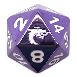Old School Dnd Rpg Metal D20: Halfling Forged - Electric Purple