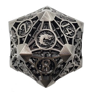 Gnome Forged - Ancient Silver - Old School 23mm D20 Metal Die