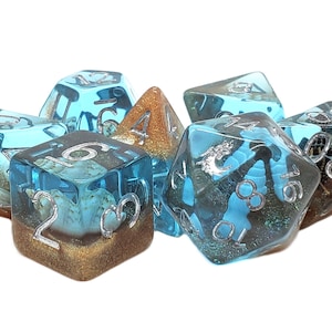 Infused - Beach Party Sunken Treasure - Old School 7 Piece Dnd Rpg Dice Set