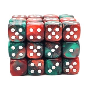 Vorpal - Red & Green 36ct 12mm D6 Dice Set