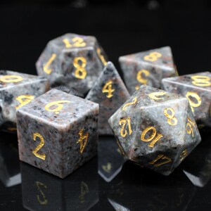 Gemstone - Yooperlite - Old School 7 Piece DnD RPG Dice Set