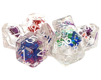 Animal Kingdom - Colorful Spider - Old School 7 Piece DnD RPG Dice Set