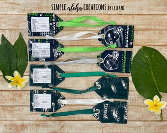 Football Designs / NFL Fabric / Customized Bag Tags / Personalized Luggage Tags / Customized with Name or Initials