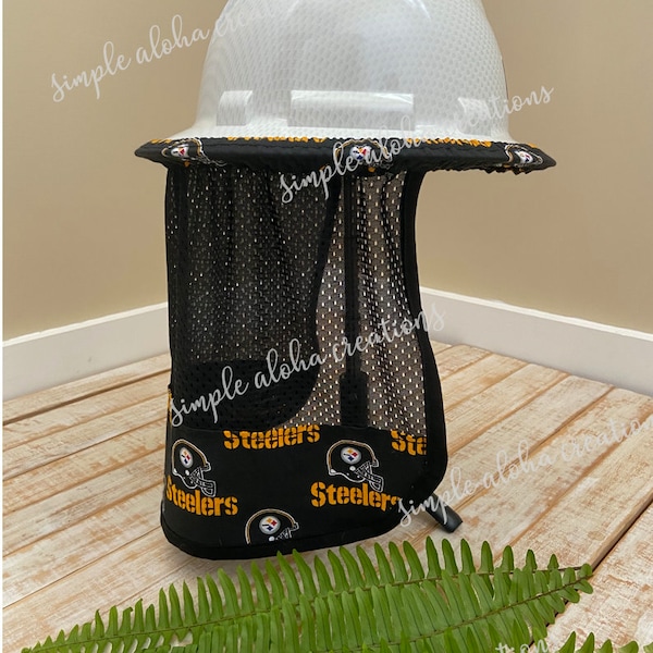 Football Designs / NFL Fabric / Safety Hat Neck Shade / Hard Hat Accessory  / Quick Dry Mesh / Football Fan / Gift for Construction Workers