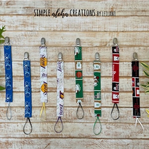 Basketball Designs / NBA Fabric / Customized Pacifier Clip / Basketball Fabric Binky Holder / Personalized Name Clip / New Baby Gift