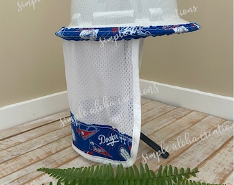 Baseball Designs / MLB Fabric / Safety Hat Neck Shade / Hard Hat Accessory  / Quick Dry Mesh / Baseball Fan / Gift for Construction Workers