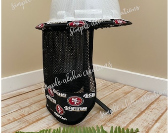Football Designs /NFL Fabric / Hard Hat Neck Shade / Safety Hat Accessory / Quick Dry Mesh / Football Fan / Gift for Construction Workers