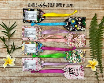 Toki Doki Designs / Toki Doki Fabric / Personalized Identification Tag / Customized Baggage Tag / Personalized with Name / Travel Gift Ideas