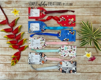 Disney & Pixar Designs / Personalized Identification Tags / Customized Travel Tags / Personalized with Name / Gift for Travel Lovers