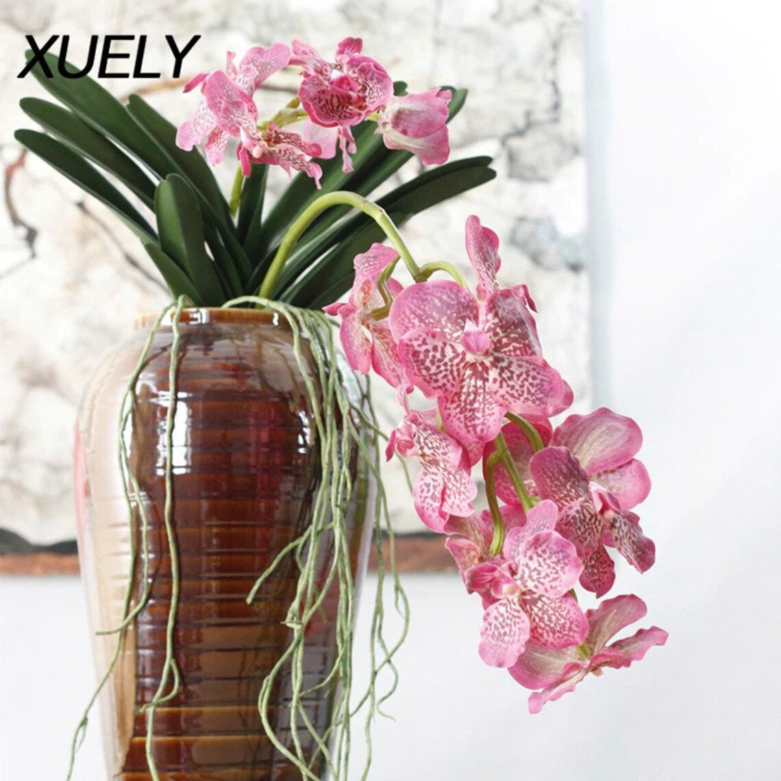 91cm 1pcs artificial flower stick Bandai orchid with leaves Etsy