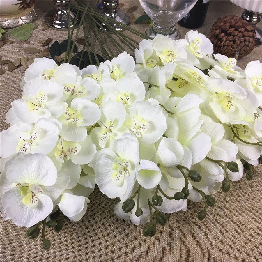 20Pcs/lot Wholesale white Orchid branches Artificial Flowers Etsy