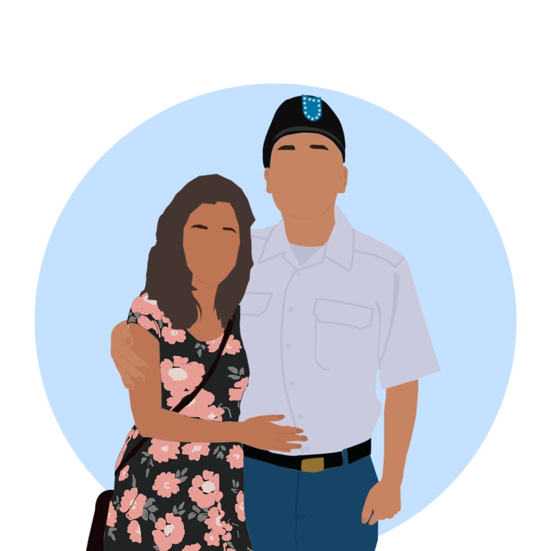 Faceless portrait digital Faceless art Faceless family Etsy