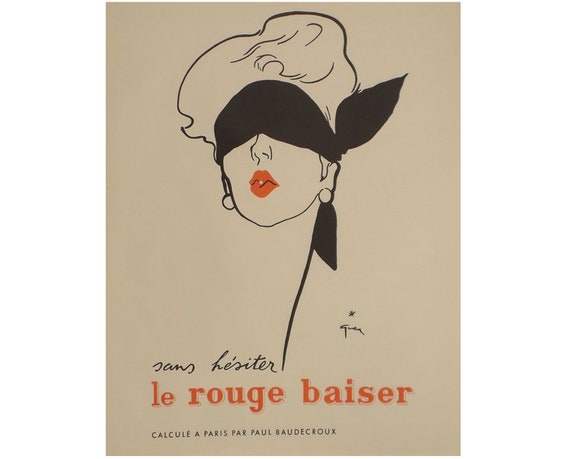 1949 René Gruau “le Rouge Baiser” – Original French Fashion